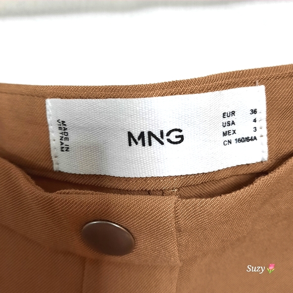 MNG Button Down, Beige A-Line Skirt - Picture 2 of 7